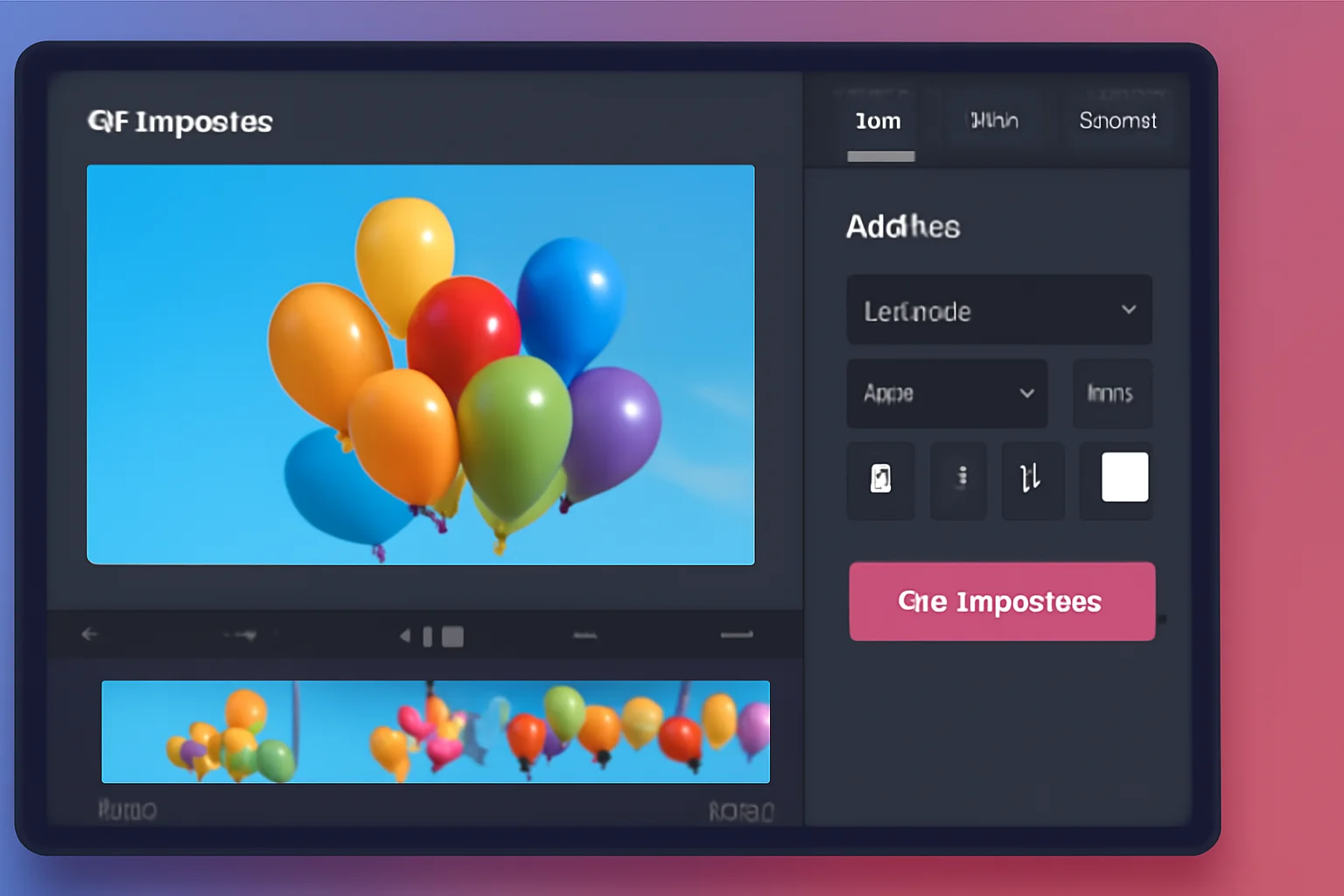 User interface of a GIF caption maker with timeline and text overlay tools