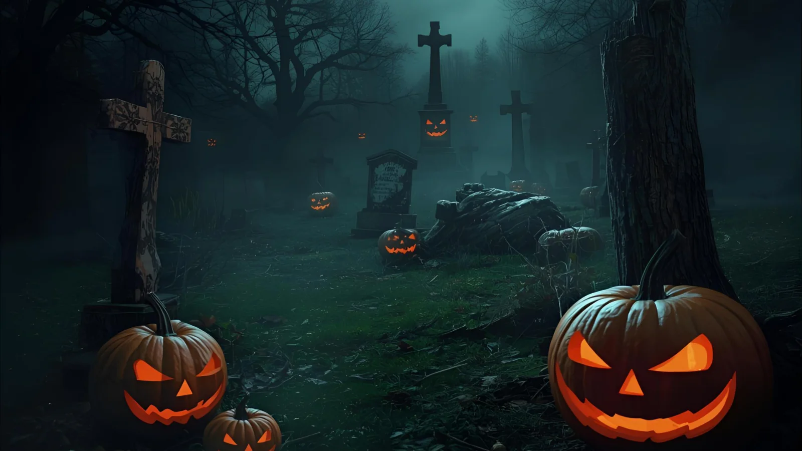 Pumpkin carousel with spooky icons for dump ideas.