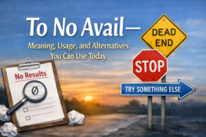 To No Avail — Meaning