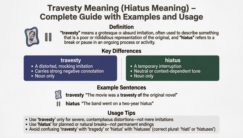 Travesty Meaning (Hiatus Meaning)